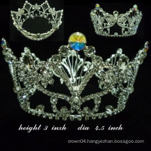 wedding hair accessories crystal full round jewelry tiara for pageant